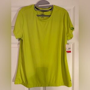 Danskin Performance Neon Yellow Women’s Top with DriMore Technology. NWT. XL.